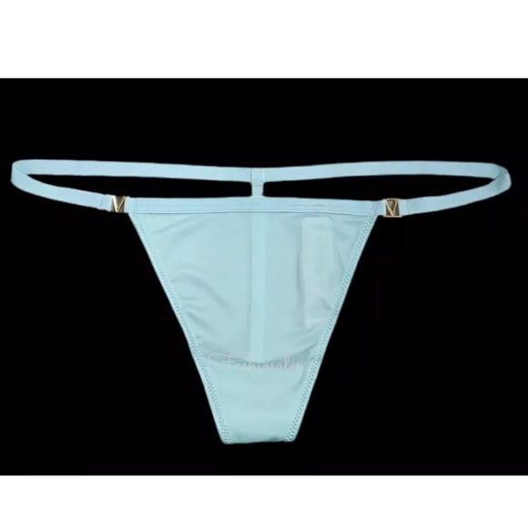 Victoria's Secret Very Sexy LOVE Smooth Satiny V string panty hazy mint Small - Picture 2 of 3